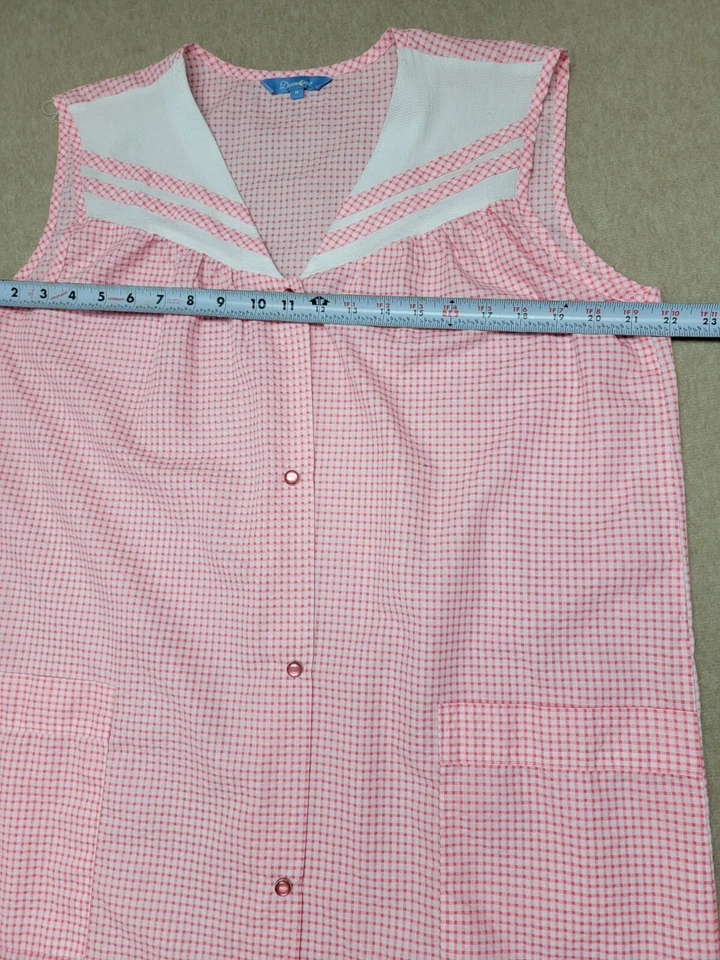 Vestido de Casa Retro DREAMCREST MEDIANO Bata MuuMuu Rosa Guinga Sin Mangas A Presión Foto 3 de 4