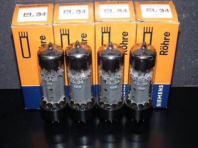 EL34 Siemens 6CA7 NOS NIB Platinum Matched quad WELDED PLATES OO 
