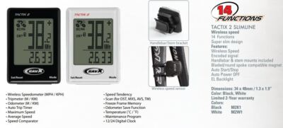RavX Tactix 2  /14-Function Wireless Cycling Computer /Speed,Cadence, LCD/ Black