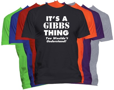 GIBBS Last Name T-Shirt Custom Name 