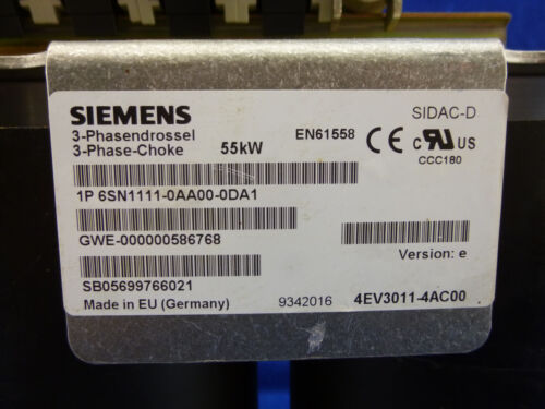 Siemens Accélérateur triphasé 6SN1111-0AA00-0DA1, 55kW, SIDAC-D, starter triphasé vers. E - Photo 3 sur 5