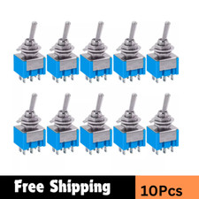 10PCS DPDT Mini Toggle Switch 6-Pin ON/ON 2-Position 6A 125V/250V AC
