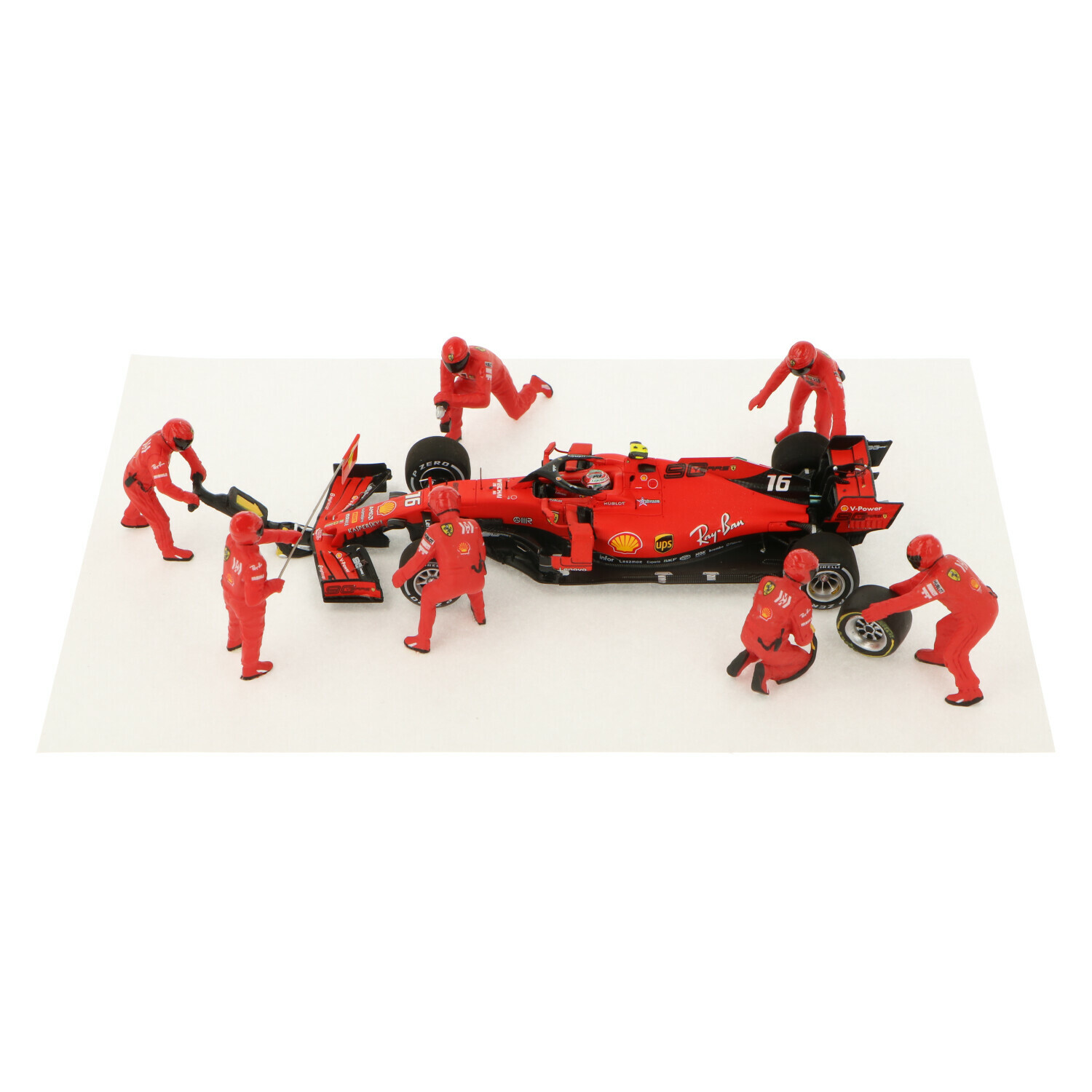 Figurines Pit Crew Ferrari SF21 1/18 équipe de 7 mécaniciens