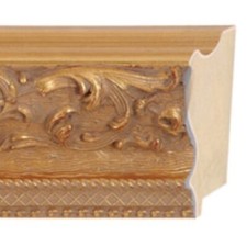 3" WIDE WOOD PICTURE FRAME MOLDING 18 FT BUNDLE ORNATE CARVE GOLD LEAF FINISH