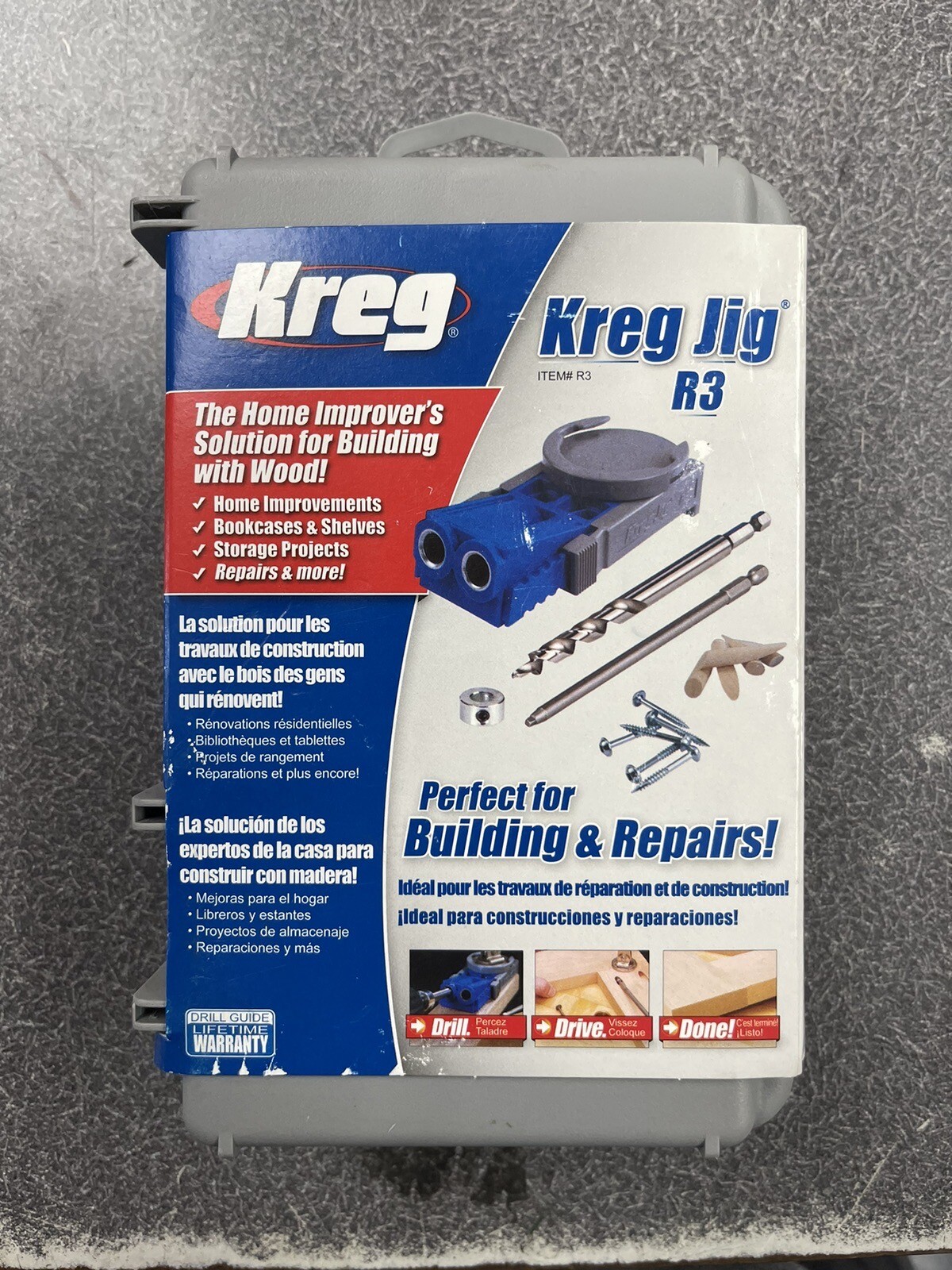 NEW Kreg Jig R3 Nylon No.2 Pocket Hole Jig 11/2 inch Gray 758710427289 eBay