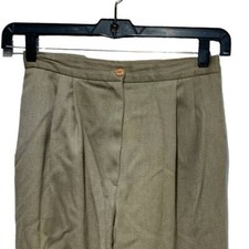 Vintage Size 8 Fully Lined Pleated Front Straight Leg Wool Blend Career Pants