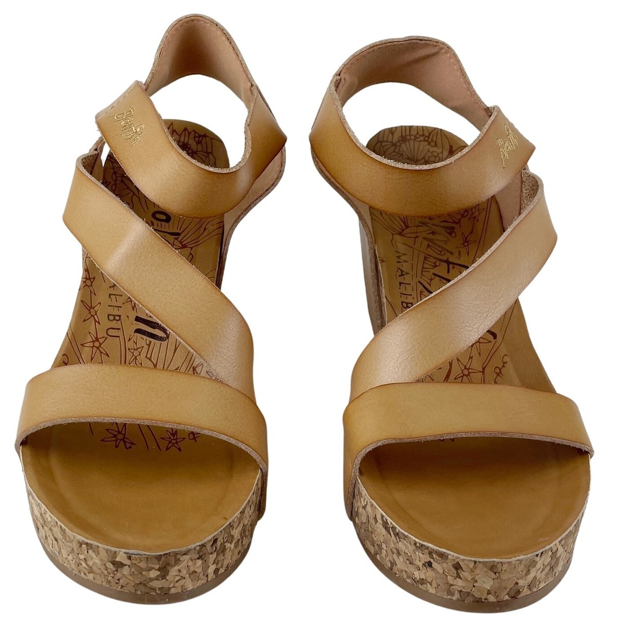 Blowfish Malibu Wedge Sandals Womens Size Hapuku Cork Heel