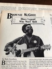 1982 VINTAGE 4 PAGE PRINT ARTICLE BROWNIE MCGHEE BLUES LEGEND WHO WONT QUIT 