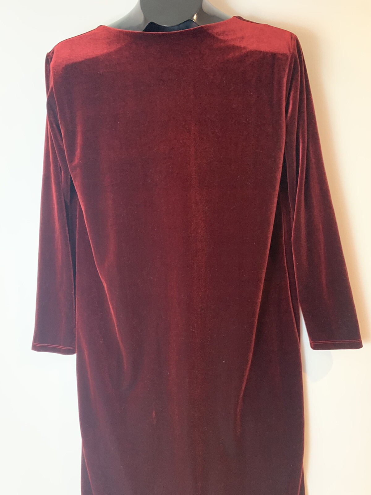 oak and fort dress Deep Red Velvet Long Midi Long Sle… Gem