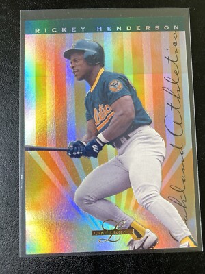 RICKEY HENDERSON 1995 Leaf Limited #29 HOF Oakland A's Prism Foil Baseball Card