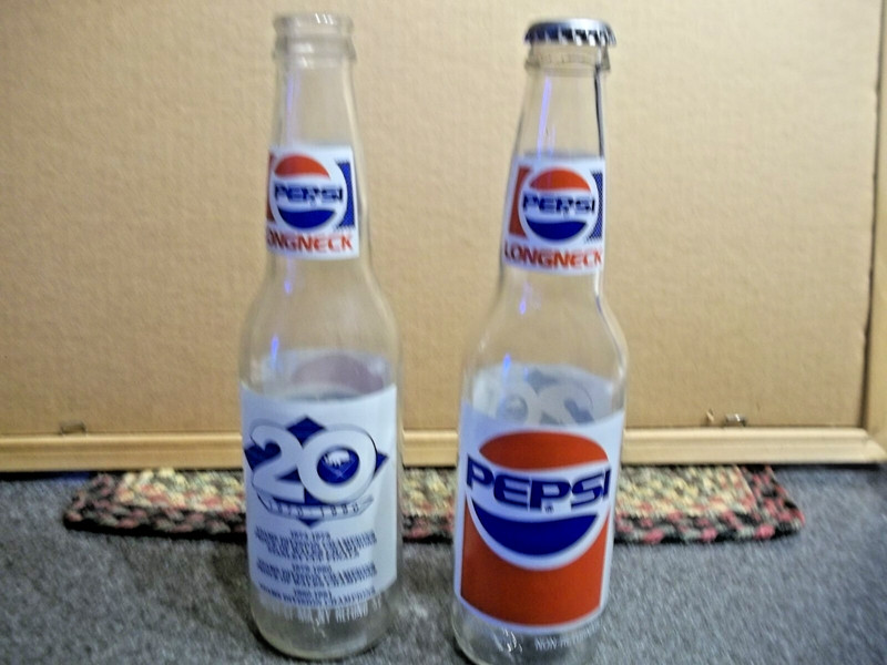 Lot of 2 Buffalo Sabres Pepsi 1990 Longneck bottles Sabres 20th anniversary