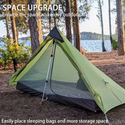 RDYMONKEY 3F UL Gear Lanshan Pro Ultralichte tent voor camping, 1 persoon of 2 personen, 3/4 seizoenen, waterdichte professionele wandeltent, 20D professionele campingtent