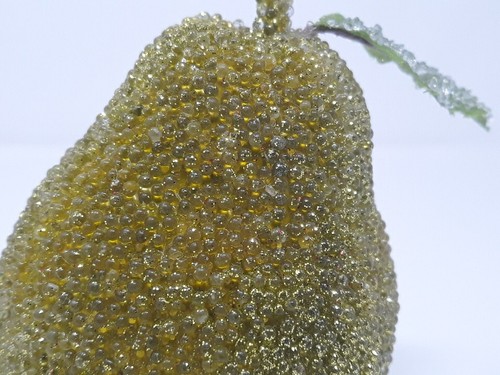 Vintage Beaded Pear Figurine Green 4.5 Inch - Picture 2 of 6