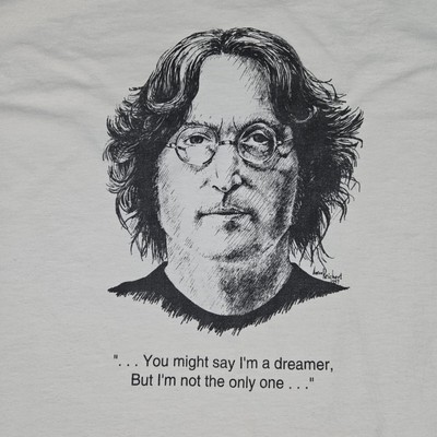 Vintage 90s Single Stitch John Lennon Imagine T Shirt Men 2XL  