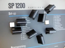VERY COOL Shiny Fat Cap Slider Caps for E-mu SP1200 -Full Set of 8 New/NOS-MINT!