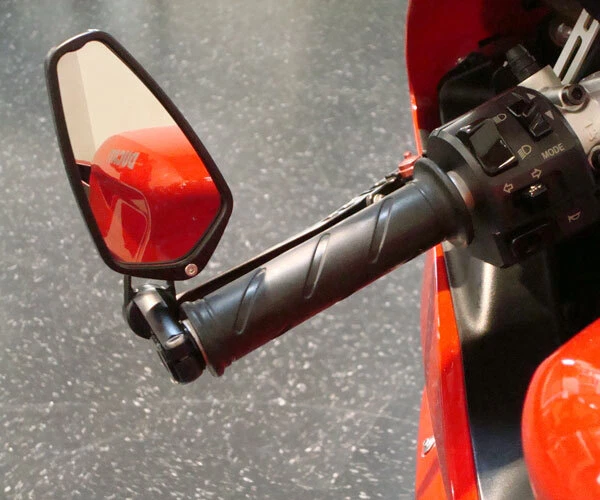 For Aprilia Tuono 1000R 2X Motorcycle Rear View Mirrors 7/8" Bar End Side Black - Image 4 of 4