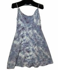ASTR The Label Mini Dress Women Small Purple Marble Spaghetti Strap Flair Y2K