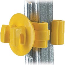 Electric Fence Insulator Snug 1" T Post Yellow Barbed Pasture Farm 25 Count
