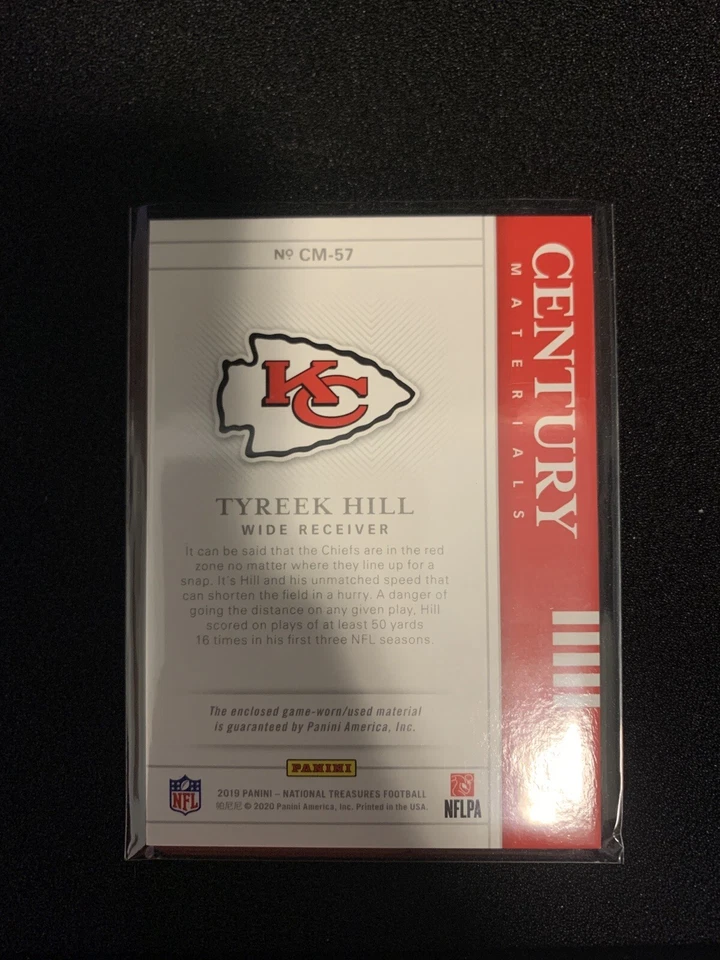 2019 National Treasures Tyreek Hill Patch Century Materials  /49 #CM-57 - Image 3 of 3