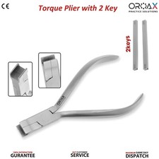 Alicates de torsión para ortodoncia con puntas planas de 12 cm y 2 llaves dental