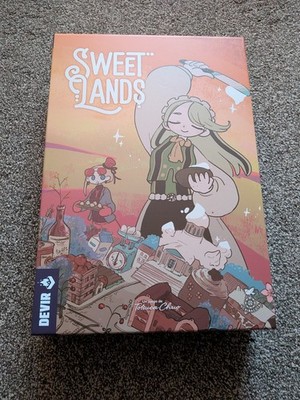 Sweetlands Brettspiel gedruckt englische Regeln spanische Ausgabe Devir