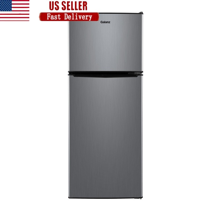 2 Door Mini Fridge Top Freezer Energy Efficient Reversible Shelves Can Dispenser