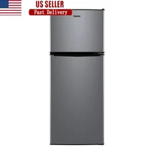 2 Door Mini Fridge Top Freezer Energy Efficient Reversible Shelves Can Dispenser