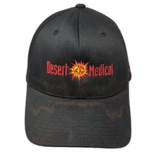 Desert Medical Fitted Baseball Cap Black XL Embroidered Flexfit By Yupoong