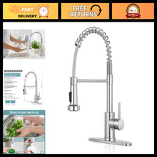 Stainless Steel Kitchen Faucet with Pull Down Sprayer  Deck Plate - Modern Desi