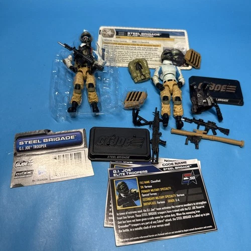 GI Joe 30th 50th Anniversary 2011 STEEL BRIGADE v3A Figure Pair Near Complete