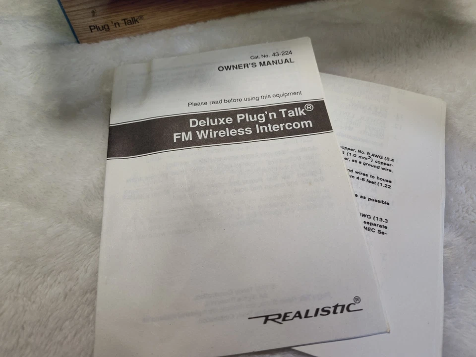 Realistic Plug and Talk Wireless Intercom #43-224, In Box!! - Image 3 of 4