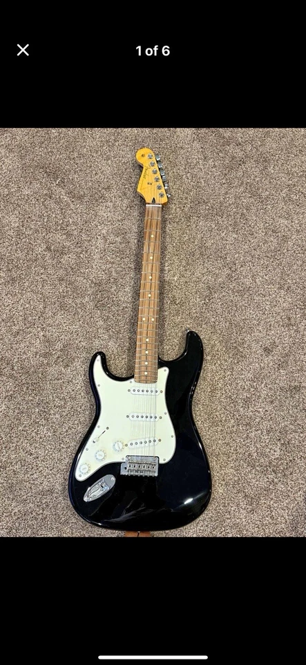 Fender Standard Stratocaster Black Electric Rare Left Handed Guitar With Case - Image 2 of 4