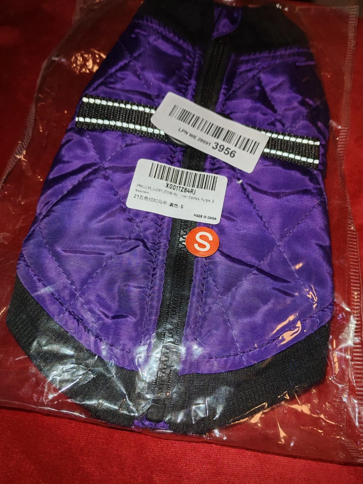 Purple Pet Zip-up Jacket Vest Coat with D-rings NEW in Packet - Image 4 of 4
