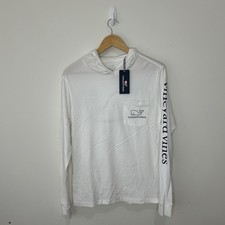 Vineyard Vines Whale Hoodie White Long Sleeve Shirt XS 100 Cotton NWT