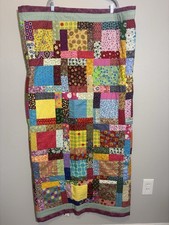 Vintage Handmade Patchwork Quilt Reversible Butterfly Pattern 47x54