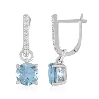 Cavill Ohrringe Damen Himmelblauer Topas 4,61Ct 925 Silber Platiniert