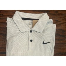 Nike Dri-Fit ADV Men's Light Gray White Golf Polo Shirt Short Sleeve Small NWT