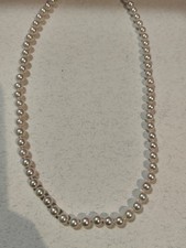 Collana Catena Da Donna Lunga Con Piccole Perle Colorate Intercalate. Catenina In Acciaio Placcato Oro O Argento. Collane Lunghe Donna Particolari. Gioielli A Catena In Acciaio (Argento Placcato - Foto 1