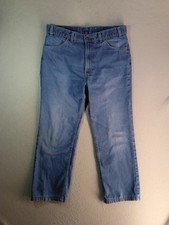 VTG 80s Levis Mens Jeans 36X30 Blue Straight Orange Tab Solid Measure 35X27 USA