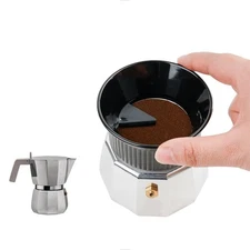 Moka Pot Dosing Funnel - 54mm Espresso Coffee Dosing Ring, Plastic Powder Rec...