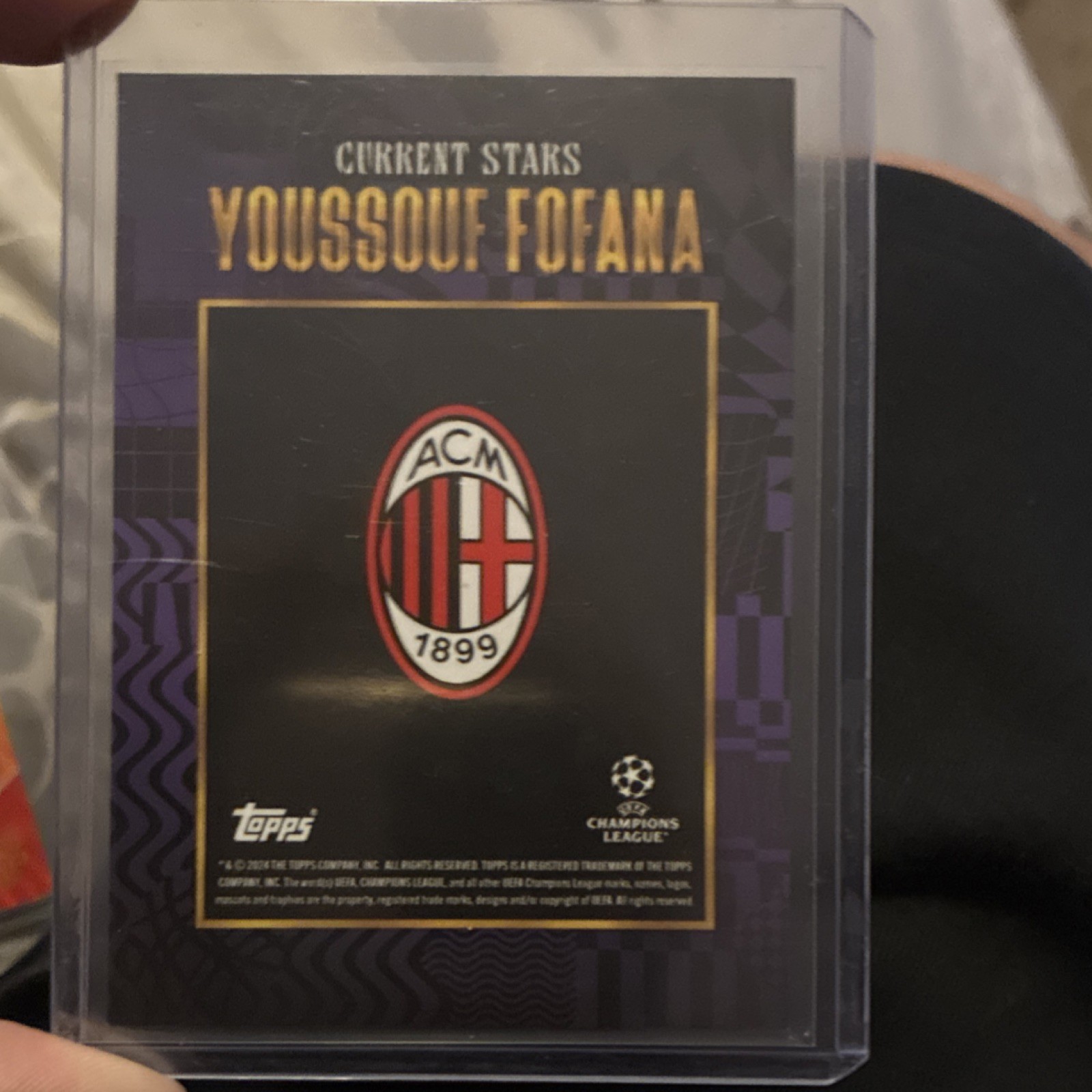 Topps 2024 Youssouf Fofana AC Milan 22/25 Serial Numbered Soccer UEFA Champions view 2