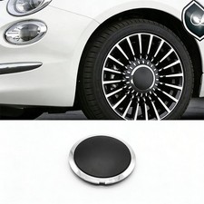 Für Fiat 500 Nabendeckel Felgendeckel Alufelge schwarz Chrom 51884863 DE
