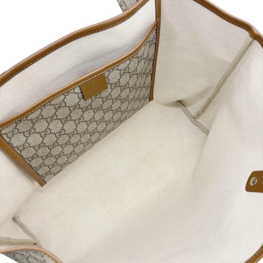GUCCI Tote Bag GG Supreme PVC Beige Authentic Women's Fashion thumbnail 12