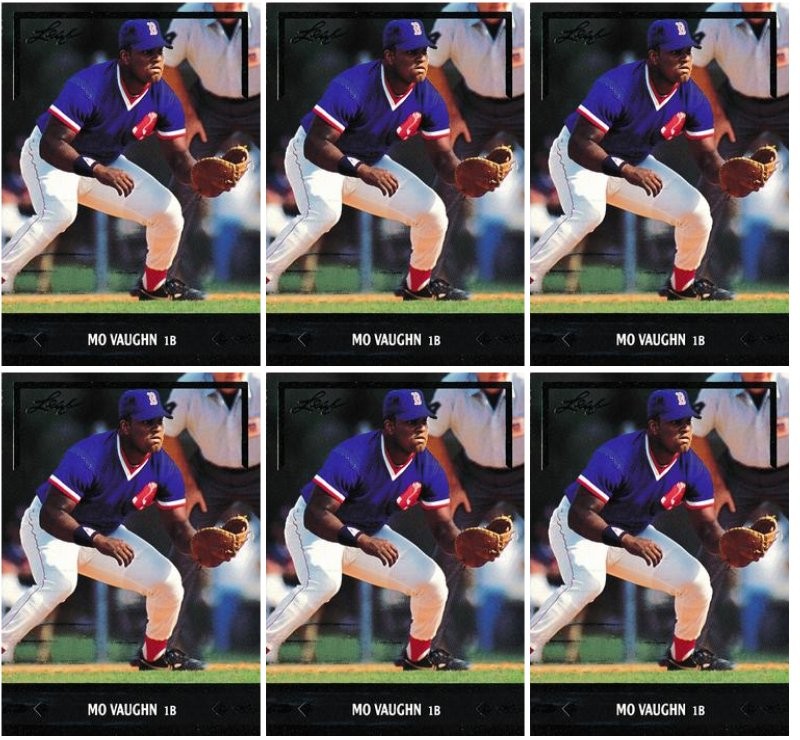 (6) 1991 Leaf Gold Leaf Rookies #BC7 Mo Vaughn Boston Red Sox Card Lot