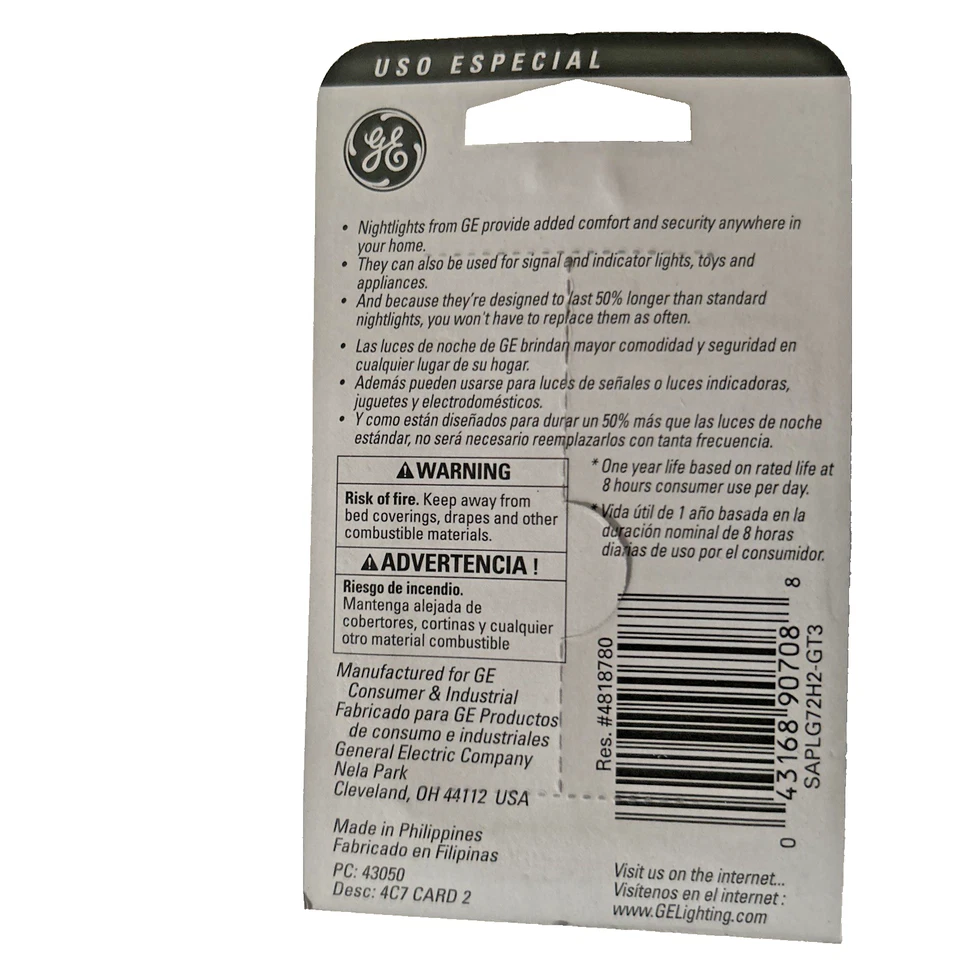 GE C7 Replacement Bulbs Clear 4 Watt Christmas Village / Nightlight 6 Packs - Image 4 of 4