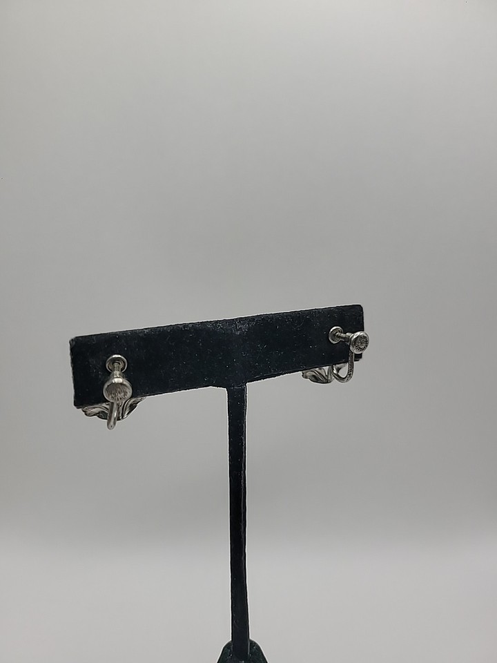 Vintage Van Dell Sterling Silver Gray Leaf Screw Back Earrings Jewelry ...