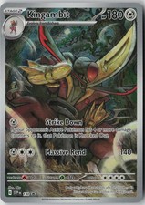 kingambit pokemon card price PSA 10 ex SVP #130 GorillaTCG RarityUncommon Hit Points180 HP Metal Strike Down If your opponents Active Pokmon has 4 or more damage counters on it Kingambit #130 Prices | Pokemon