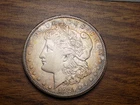 MORGAN SILVER DOLLAR 1921 S 90% SILVER DOLLAR AU/BU RAINBOW ALBUM TONED