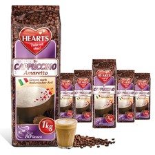 HEARTS Instant Cappuccino Pulver - Amaretto 5 x 1kg f&uuml;r ca. 400 Tassen