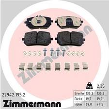 ZIMMERMANN Bremsbelagsatz Scheibenbremse 22942.195.2 für MERCEDES KLASSE W177